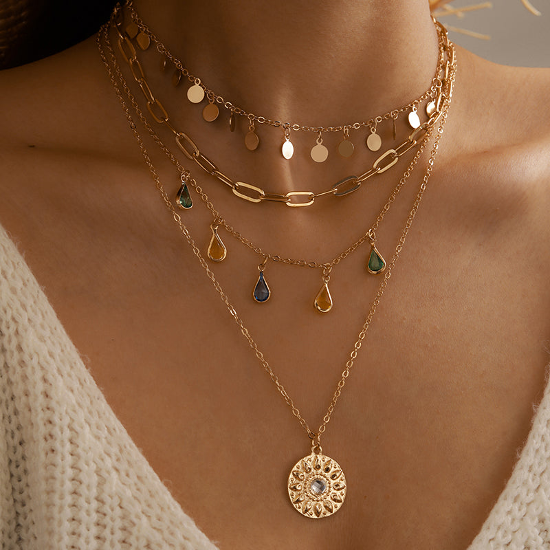 FOR HER | MULTILAYERED CRYSTAL NECKLACE